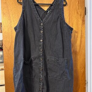 Old Navy Dark Blue Button-Front Dress